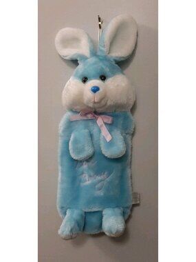 Vintage Blue Plush Boni Bunny PJ Holder Hangs on Wall Kids Decor